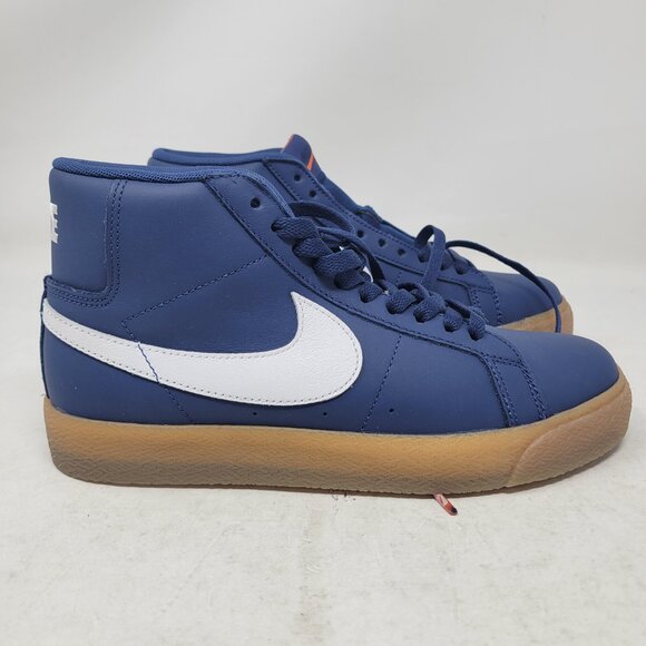 Nike SB Blazer Mid Orange Label Navy Gum FJ1680-400 US 6.5 Skate Board dunk 1 2 - Picture 2 of 11